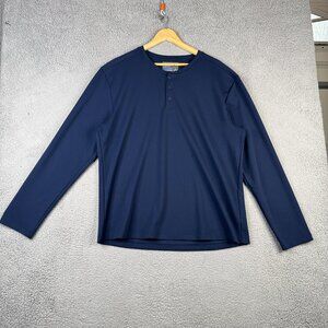 Twillory Shirt Men XXL Blue Henley Athleisure Athlounger Performance Slim Fit